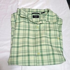 Haggar Men's Green Plaid Shirt